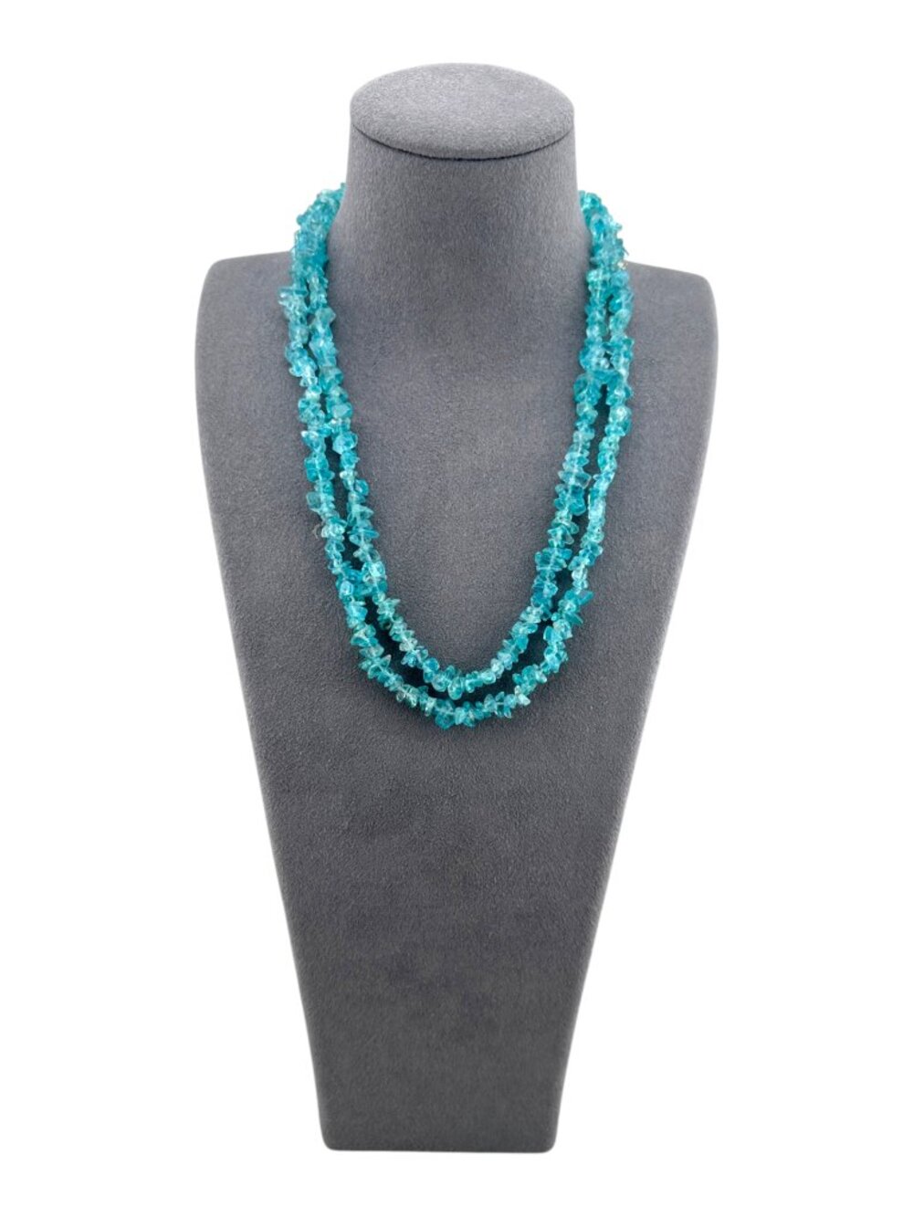 JTV Apatite Chip Necklace 34" Endless Long Gemstone Coastal Resort Jewelry